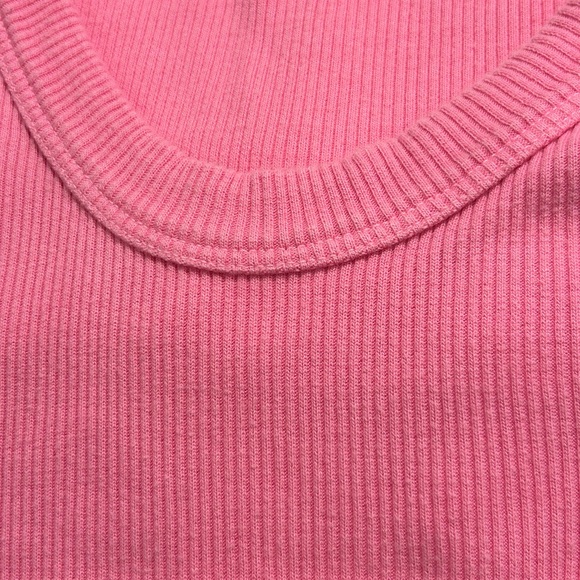 Monrow Scoop Neck Pink Ribbed Dress - Picture 5 of 8